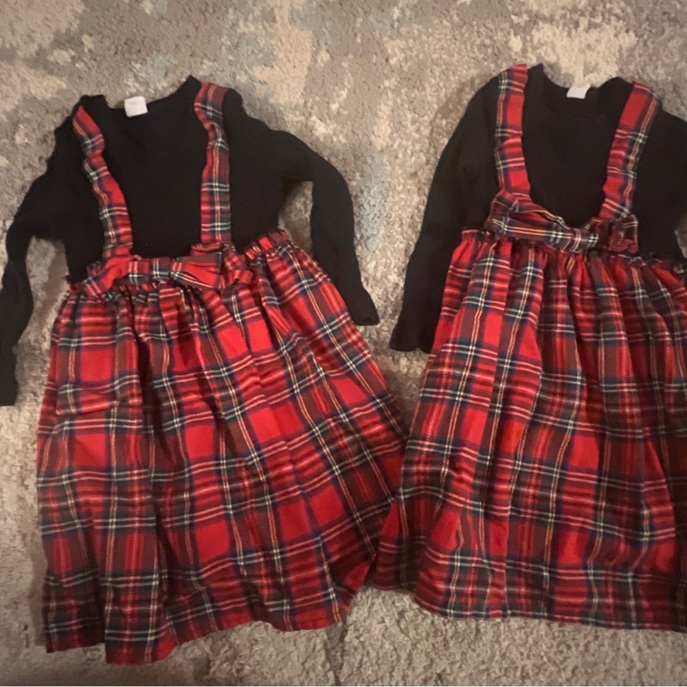 SHEIN Red Plaid Kids Dresses